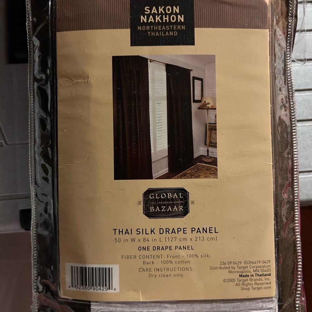 Thai Silk Drape Panel in Brown